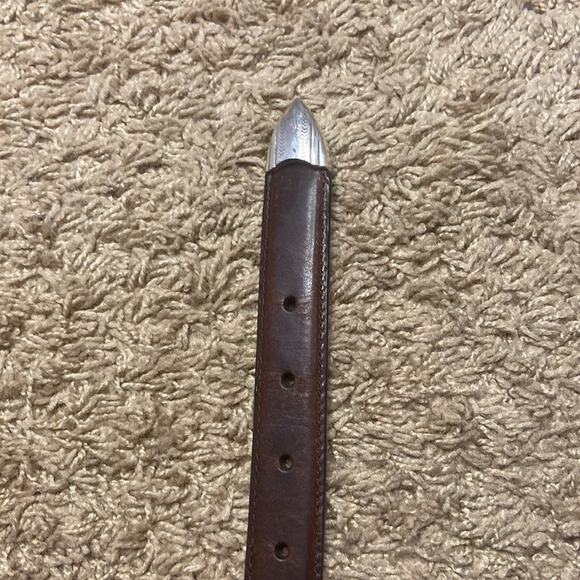 Belt AML 3000 Golf Emblem Women Brown Top Grain Oil Tan Leather Belt Size 34 - Picture 4 of 10